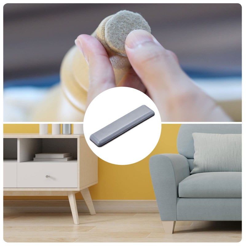 METALLIXITY PTFE Furniture Slider Gliders (70x19mm) 8Pcs, Rectangle Self-Adhesive Floor Protector Pads - for Furniture Carpets - Image 3